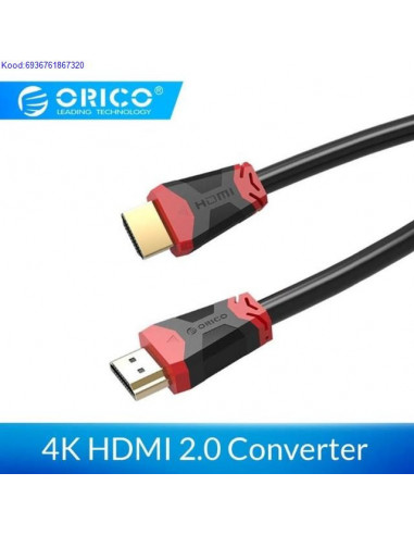 4K HDMI A  HDMI A kaabel 5m Orico must 1814