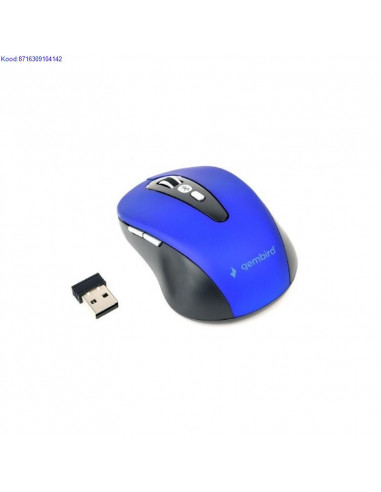 Bluetooth optiline hiir Gembird 800 1200 1600 dpi mustsinine 2043
