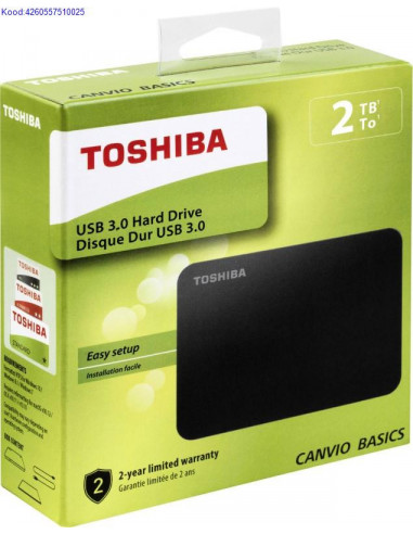 Vline kvaketas 2TB Toshiba Canvio Basics USB30 2165