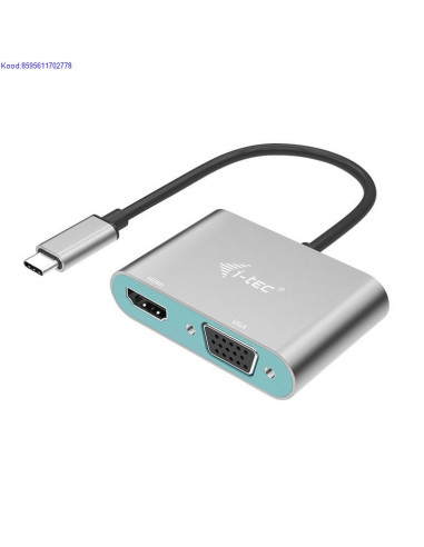 USBC to HDMI VGA adapter iTec Metal 2246