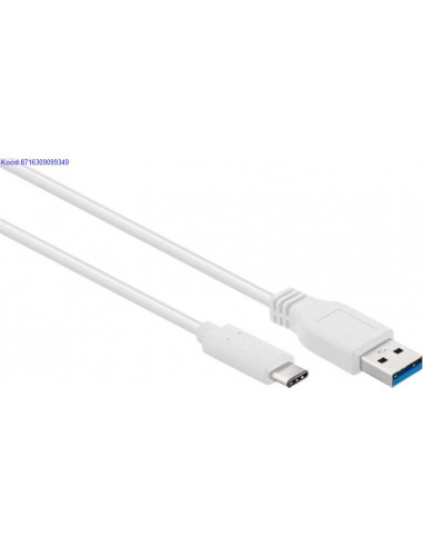USB 30 AM to USBC kaabel Cablexpert 01m valge 2401