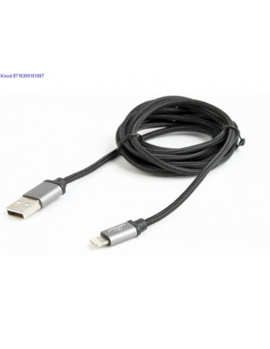 Lightning kaabel USBsse 18 m Cablexpert CCBmUSB2BAMLM6 must 2712