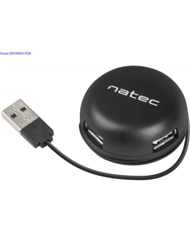 USB jagaja 4 porti Natec Bumblebee NHU1330 must 2874