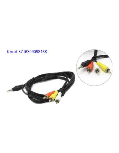 35 mm 4pin audio M to 3 x RCA audiovideo M kaabel  2 m Cablexpert CCA4P2R2M 2994