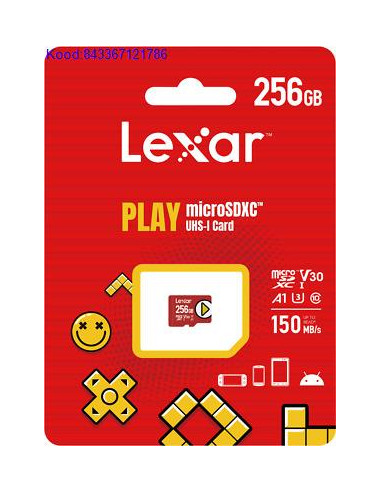 Mlukaart 256 GB microSDXC UHSI CL10 Lexar Play  3851