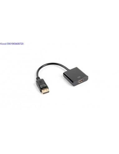 DisplayPort M to HDMI F adapterkaabel 10 cm Lanberg AD0009BK 4677
