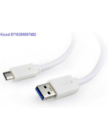 USB 30 A M to USB C M kaabel 18 m Cablexpert CCPUSB3AMCM6W 5194