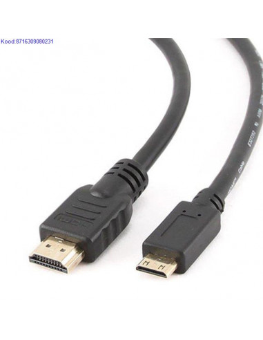 Mini HDMI C to HDMI A MM kaabel 30m Cablexpert must 637
