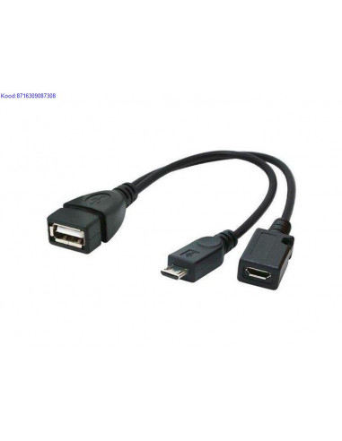 USB A F to micro USB MF adapterkaabel 15 cm Cablexpert AOTGAFBM04 6297