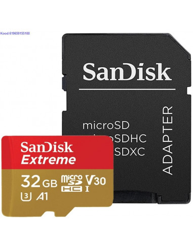 Mlukaart 32 GB microSDHC SanDisk Extreme SDSQXAF032GGN6AA 6305