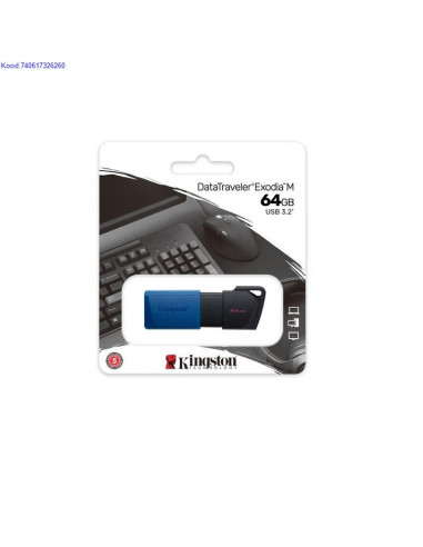 Mlupulk 64 GB USB 32 Kingston DataTraveler Exodia M mustsinine 6944