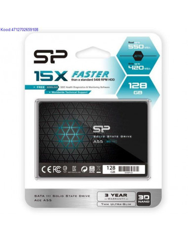 SSD Silicon Power 128GB Slim A55 25 SATA III 6Gbs 834